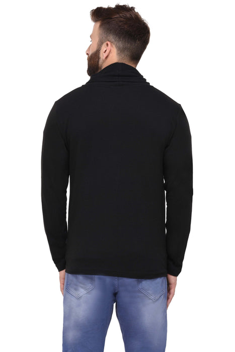 Black Open Long Cardigan Full Sleeve Shrug for Men