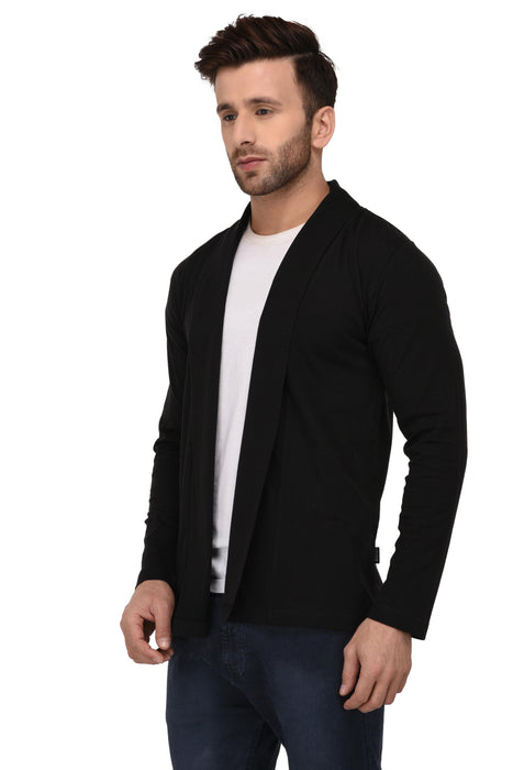 Black Open Cardigan Full Sleeve Shrug For Men