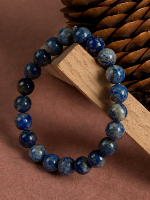 Natural Lapiz Lazuli Gemstone Beads bracelet LAPBR001-1