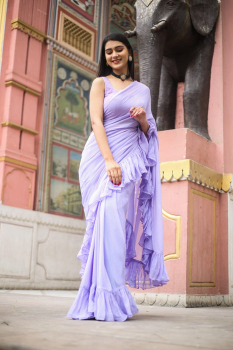 Rosella Ruffle (Pure georgette Ruffle Saree)