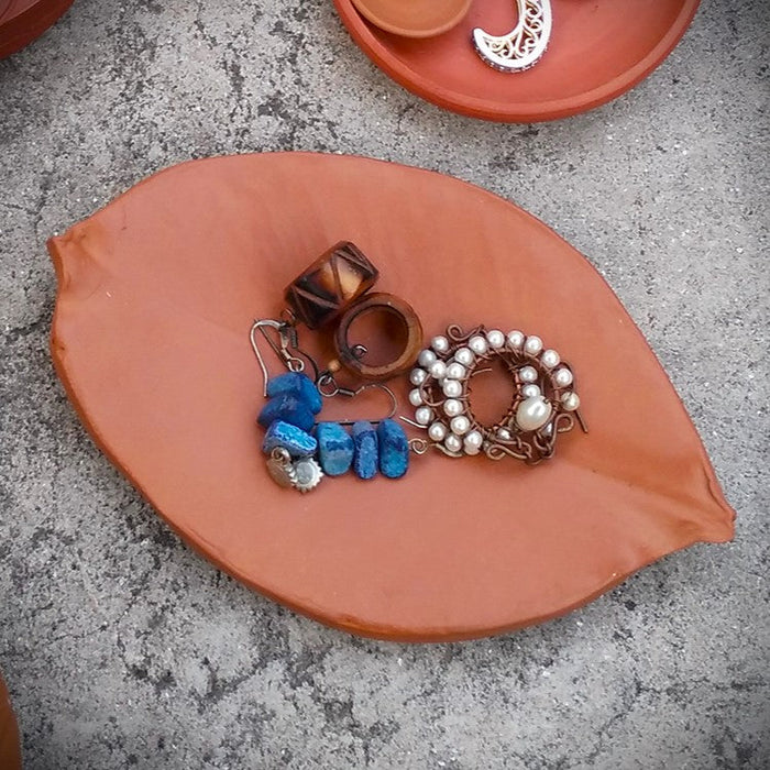 Handcrafted Terracotta Little Leaf Trinket Platter