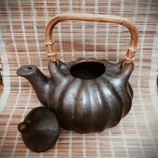 Longpi Black Pottery Pumpkin Teaset