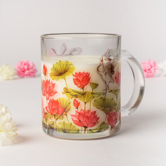 Lotus Field Glass Mug - Gift Set