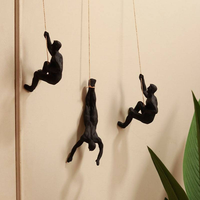 The Climbing crew Wall Hanging (Set of 3)-Black