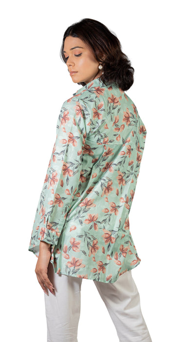 Women Minty Meadows Printed Shirt-CK-MINTY MEADOWS