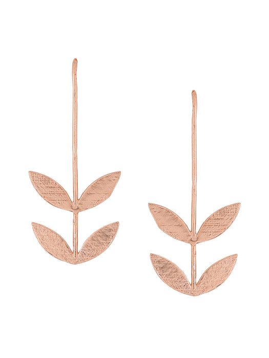 Leaf Earrings - Rose Gold