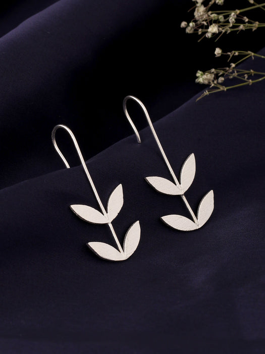 Leaf Earrings - Silver