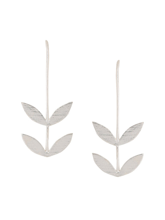 Leaf Earrings - Silver