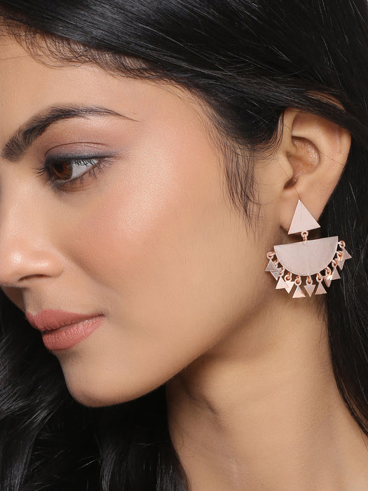 Aster Chaandbali Earrings - Rose Gold