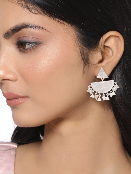 Aster Chaandbali Earrings - Silver