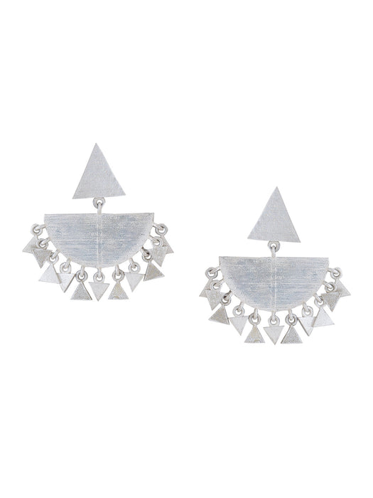 Aster Chaandbali Earrings - Silver