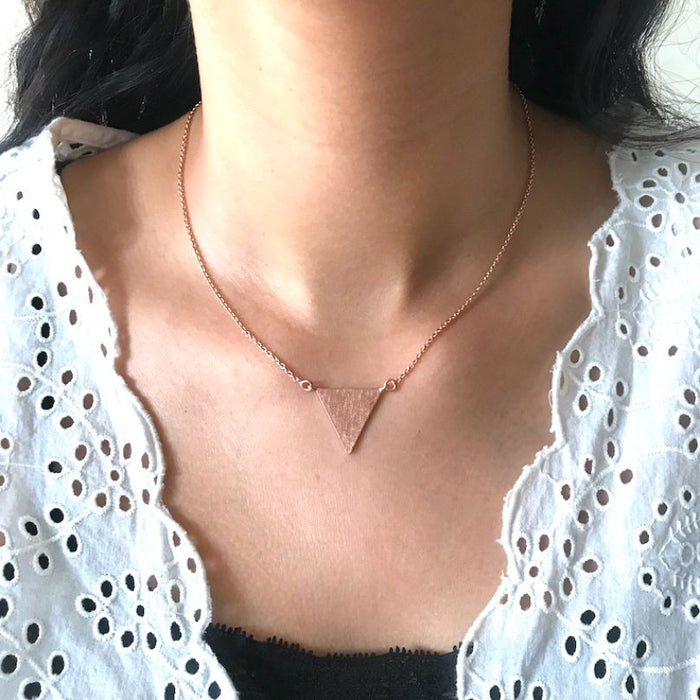 Triangle Necklace - Rose Gold