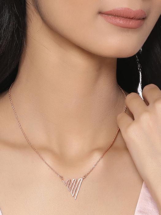 Zig Zag Necklace - Rose Gold