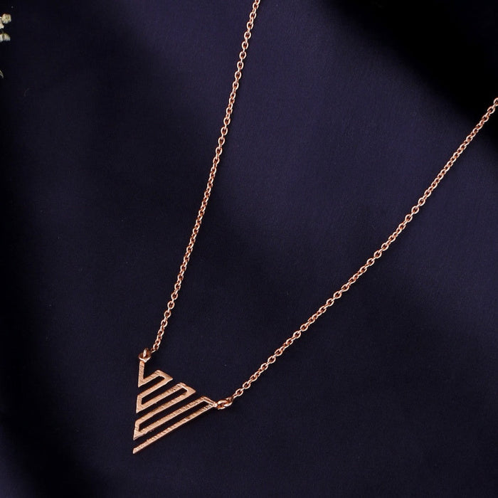 Zig Zag Necklace - Rose Gold