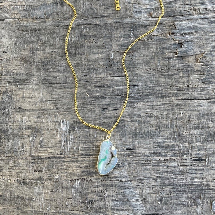 Agate Necklace -Refined Mint