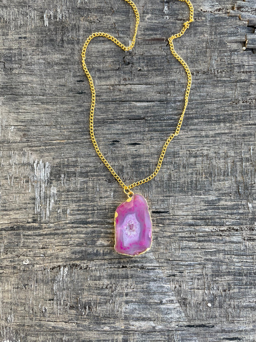 Agate Necklace - Deep Blush