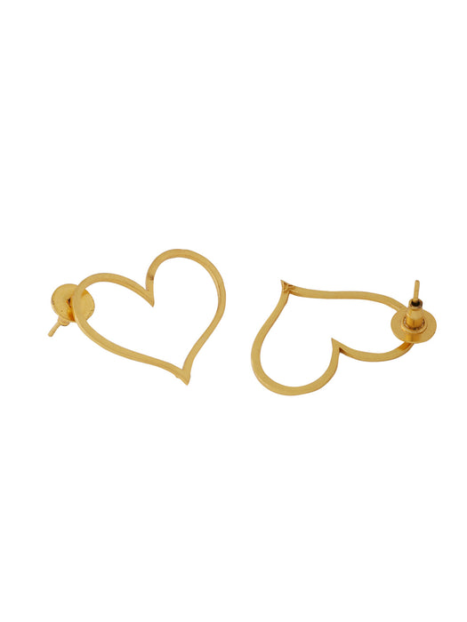 Happy Heart Studs - Golden