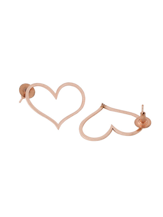 Happy Heart Studs - Rose Gold