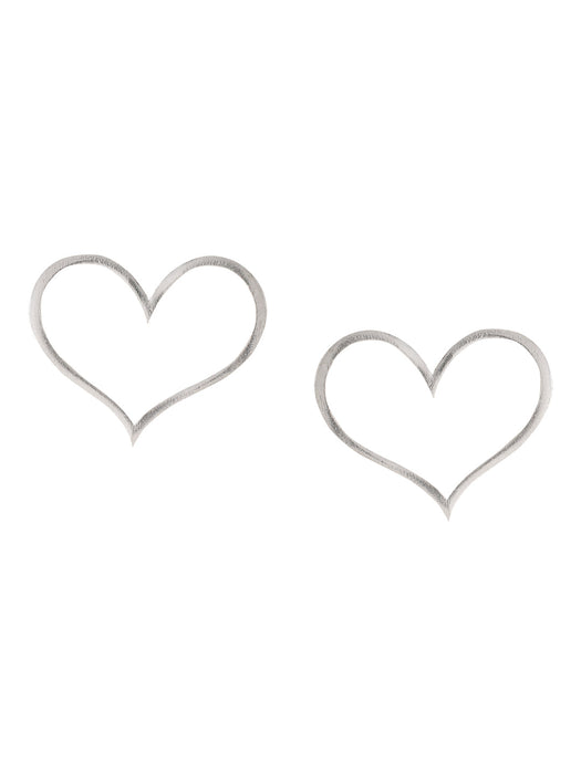 Happy Heart Studs - Silver