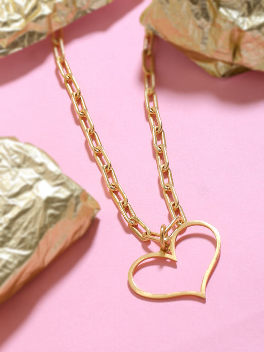 Happy Heart Necklace - Golden