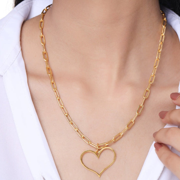 Happy Heart Necklace - Golden