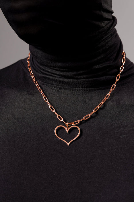 Happy Heart Necklace - Rose Gold