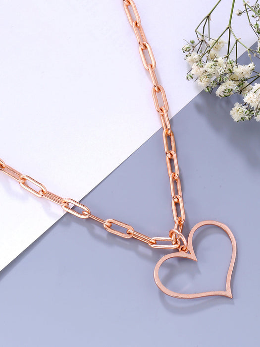 Happy Heart Necklace - Rose Gold