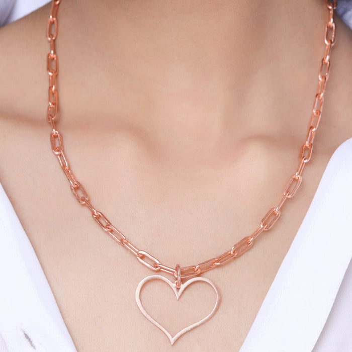 Happy Heart Necklace - Rose Gold