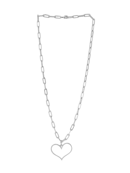 Happy Heart Necklace - Silver