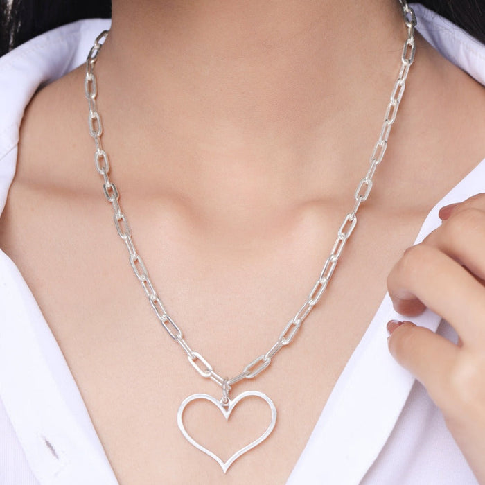 Happy Heart Necklace - Silver