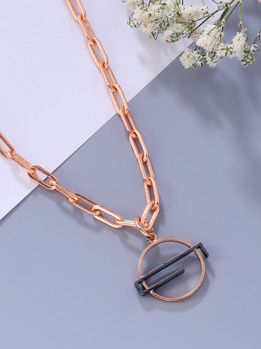 Curio Necklace - Rose Gold/Black