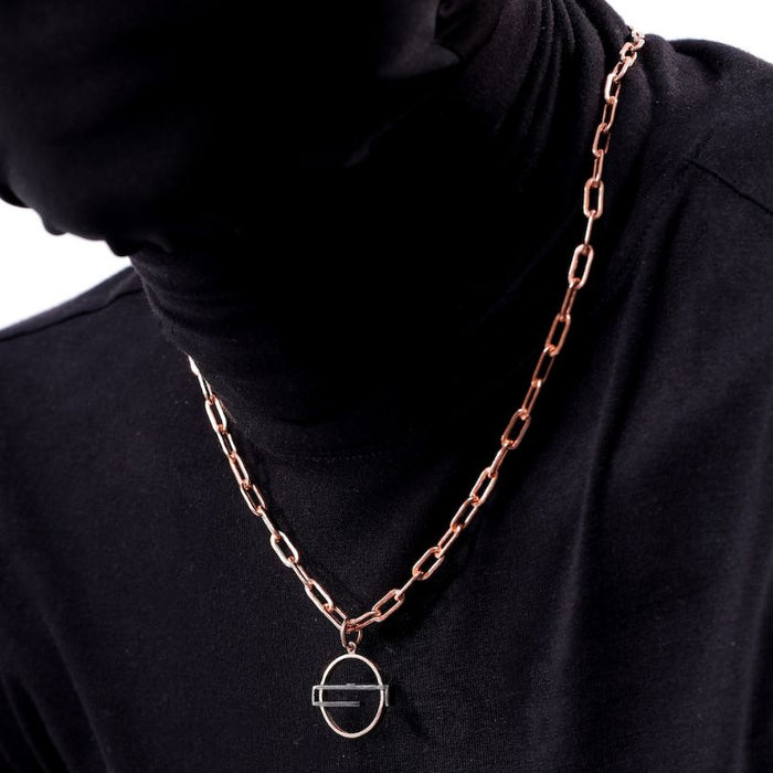 Curio Necklace - Rose Gold/Black