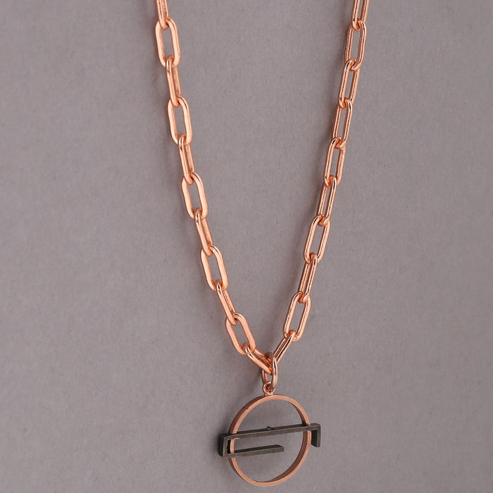 Curio Necklace - Rose Gold/Black