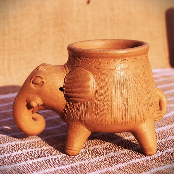 Mp Terracotta Craft Animal Figure Planter Elephant