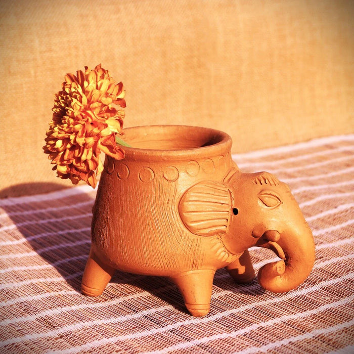 Mp Terracotta Craft Animal Figure Planter Elephant