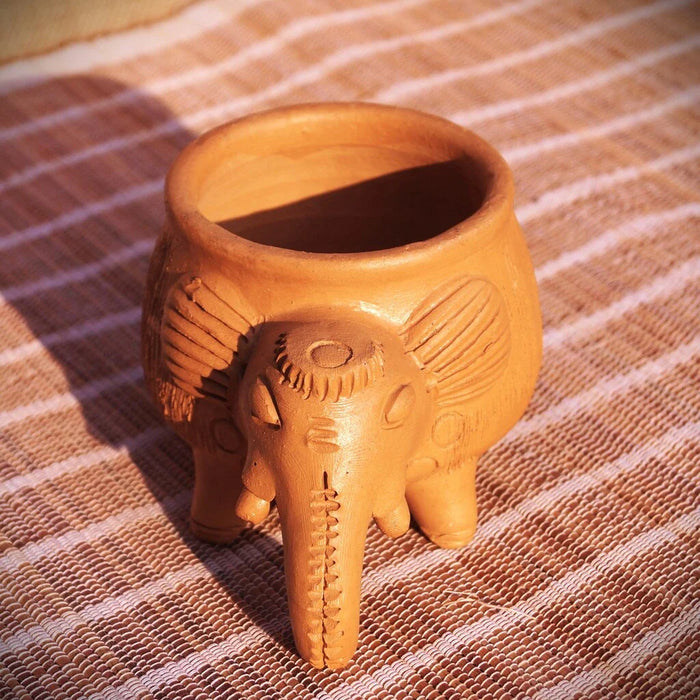 Mp Terracotta Craft Animal Figure Planter Elephant