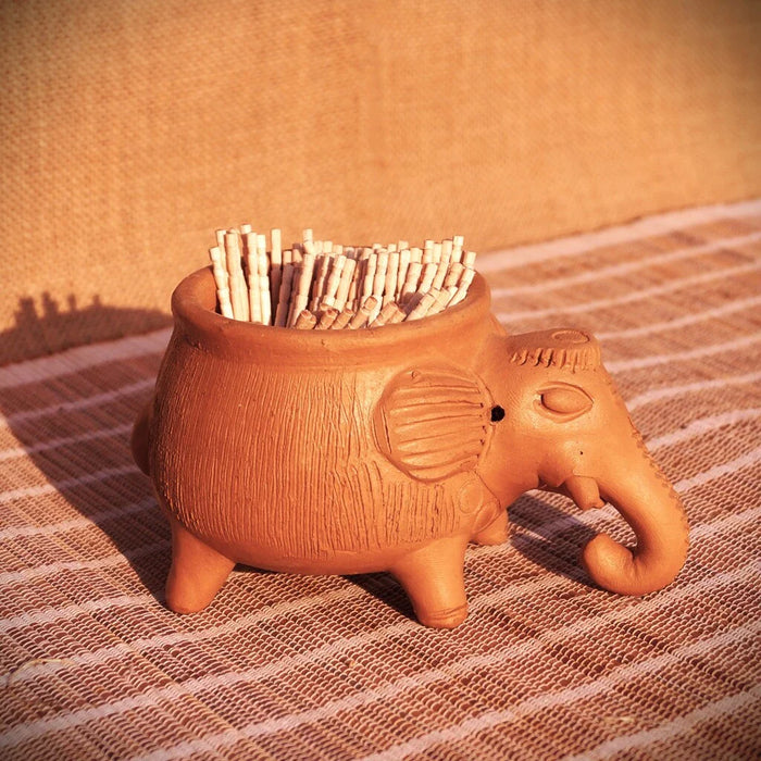 Mp Terracotta Craft Animal Figure Planter Elephant