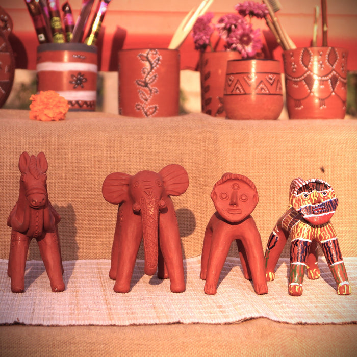 Mp Terracotta Craft Votive Animal Figurines