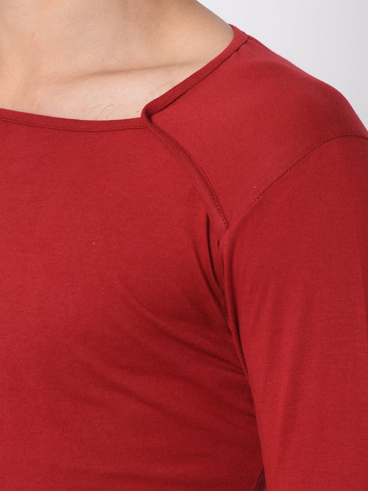 Square Neck Thumbhole T-Shirt For Men