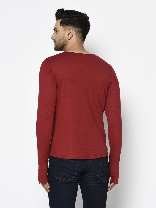 Square Neck Cotton Thumbhole Sleeve T-Shirt