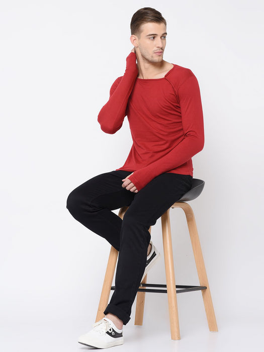 Square Neck Thumbhole T-Shirt For Men