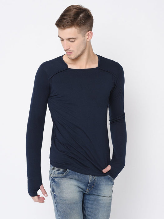 Square Neck Thumbhole T-Shirt For Men