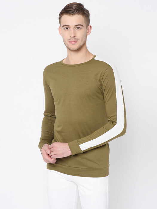 Cut & Sew Full Sleeve T Shirt For Men