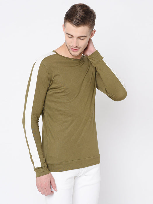 Cut & Sew Full Sleeve T Shirt For Men