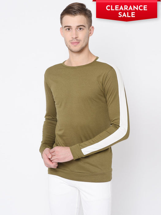 Cut & Sew Full Sleeve T Shirt For Men