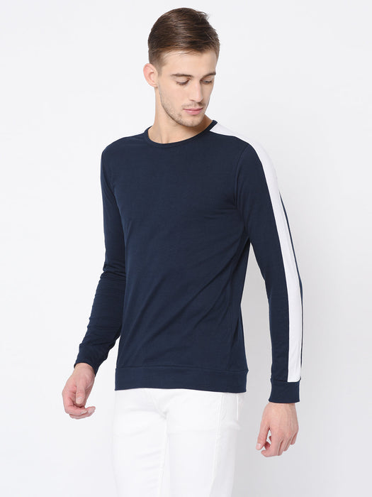 Cut & Sew Full Sleeve T Shirt For Men