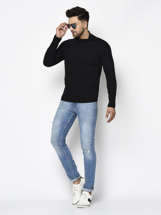 Turtle Neck Cotton Full Sleeve T-Shirt