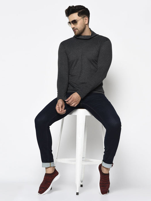 Turtle Neck Cotton Full Sleeve T-Shirt