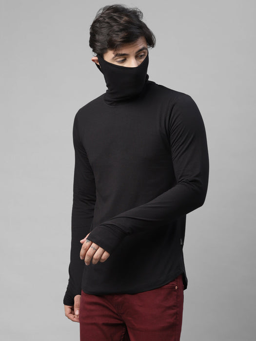 Ninja Mask With Curved Bottom Thumbhole T-Shirt