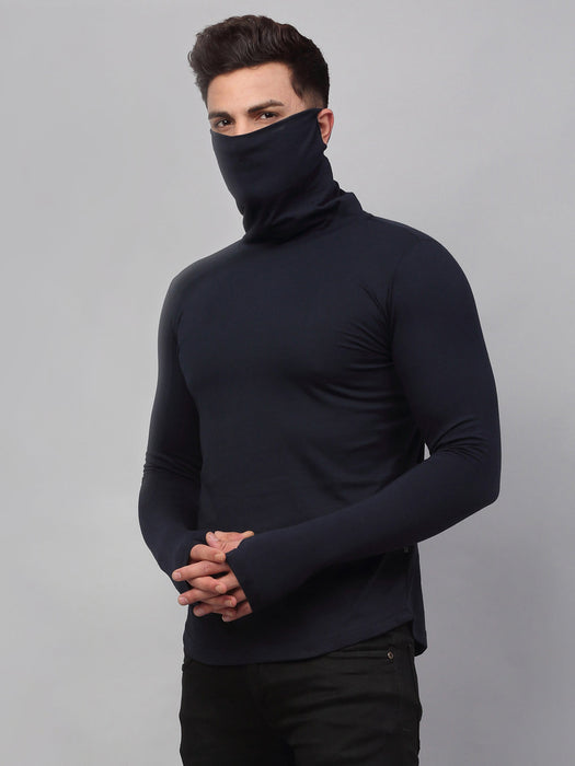 Ninja Mask With Curved Bottom Cotton Thumbhole T-Shirt